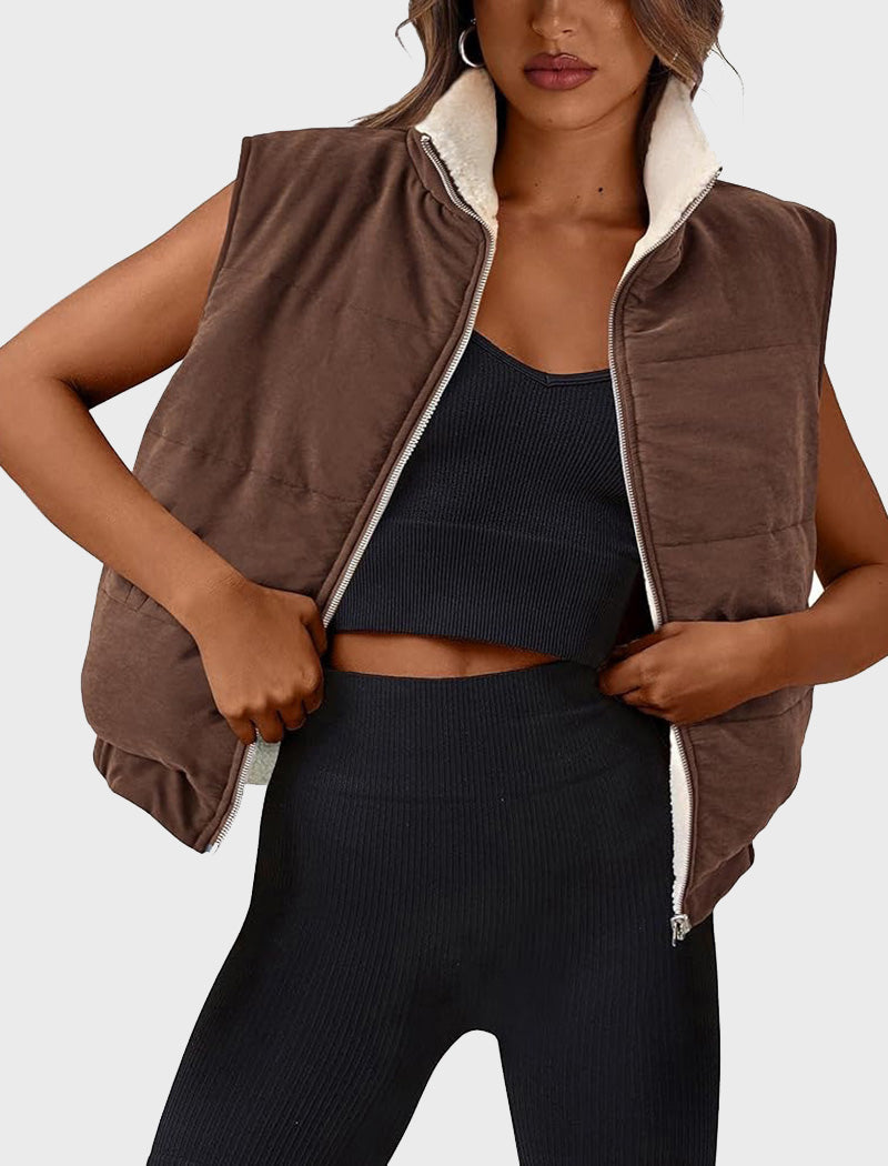 Reversible Zip-Up Quilted Vest