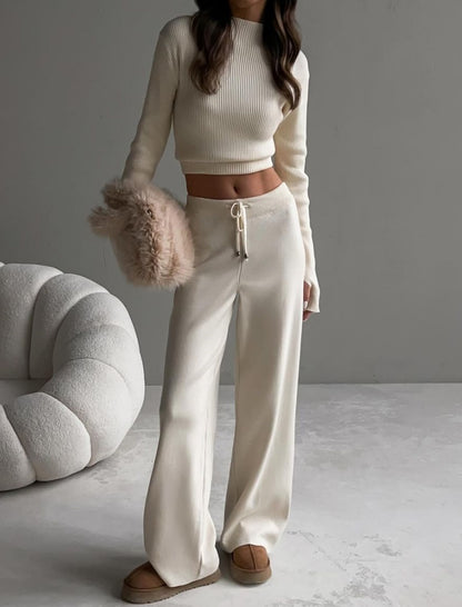 Ribbed Knit Two-Piece Lounge Set