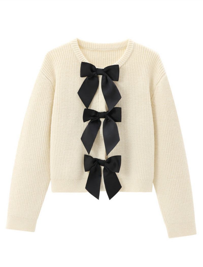 Ribbon Bow Accent Cardigan