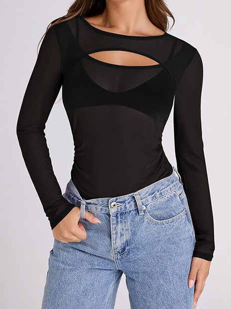 Cutout Long Sleeve Top