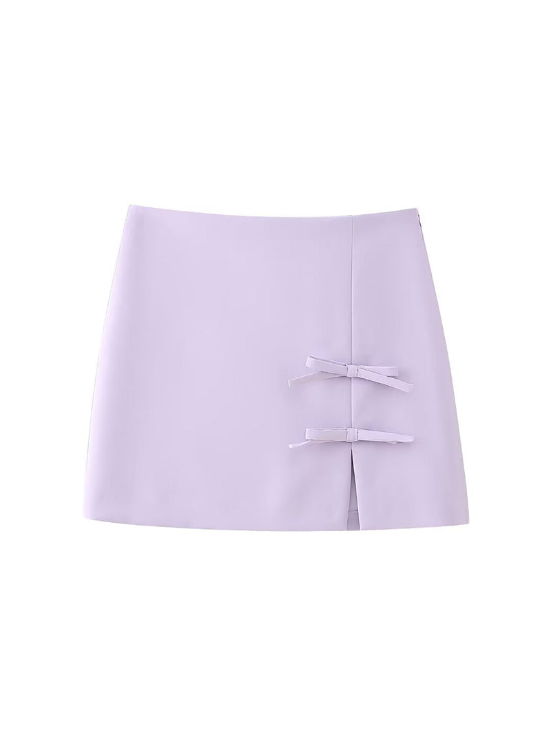 Bow A-Line Mini Skirt