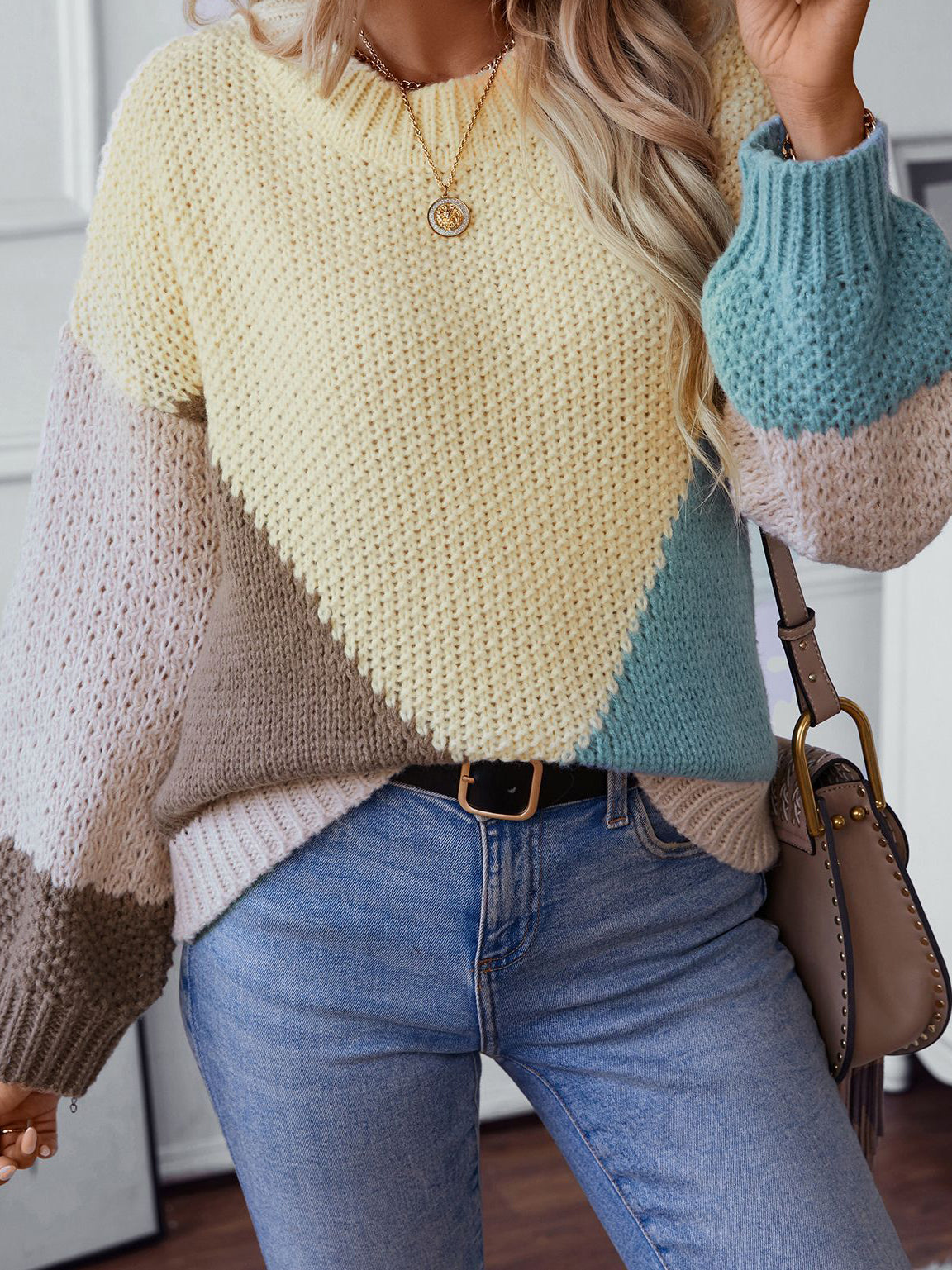 Colorblock Pullover Sweater