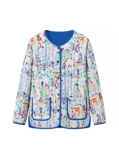 Illustrated Print Jacket