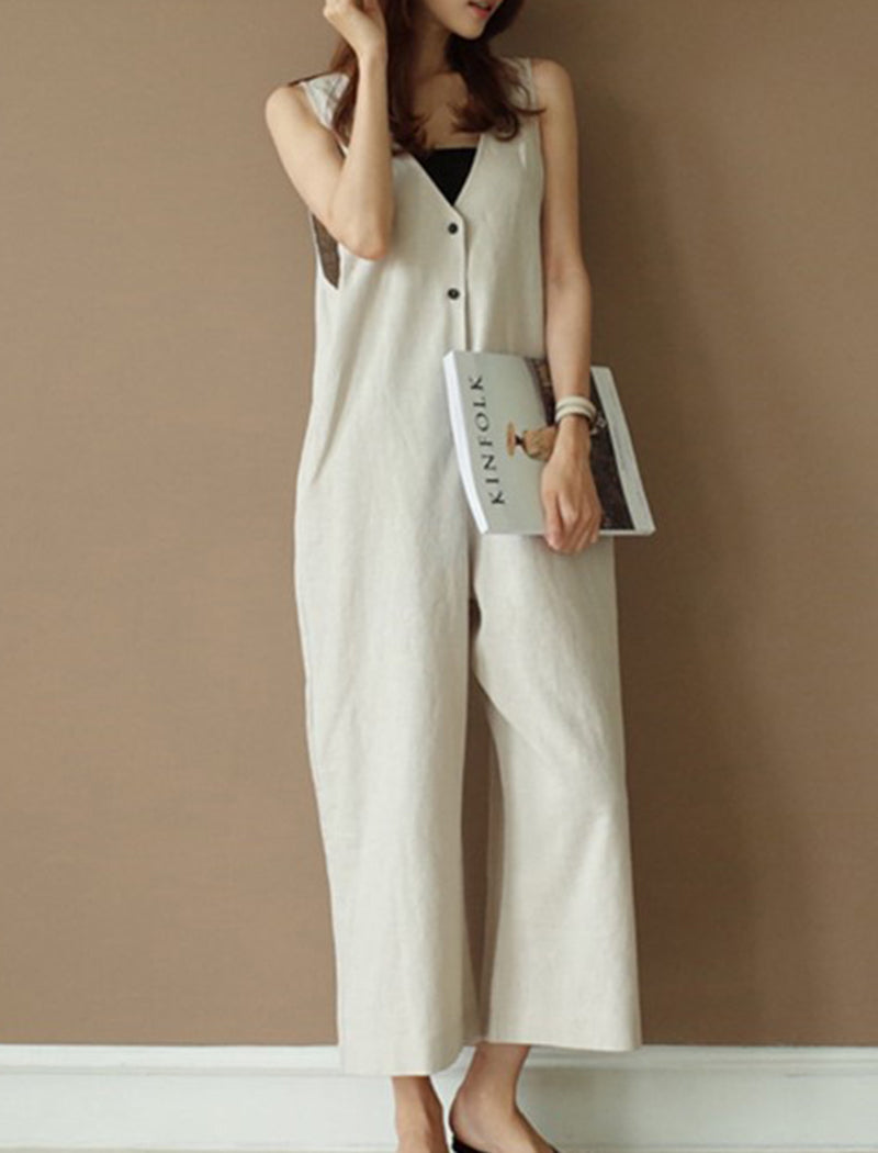 Sleeveless Wide-Leg Jumpsuit