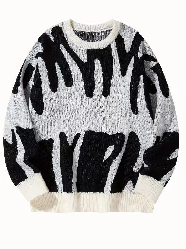 Colorblock Graphic Sweater