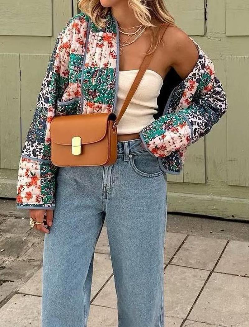Patchwork Cropped Jacket