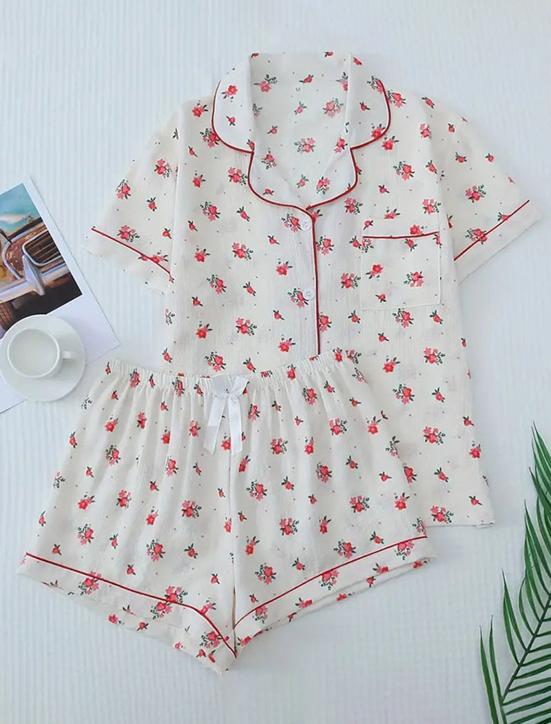 Floral Print Casual Lounge Set