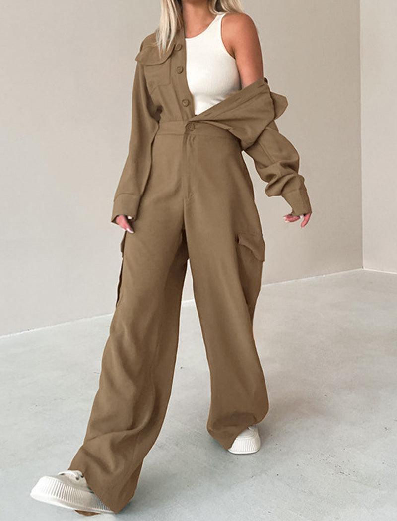 Oversized Utility Set with Wide-Leg Pants