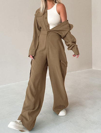 Oversized Utility Set with Wide-Leg Pants