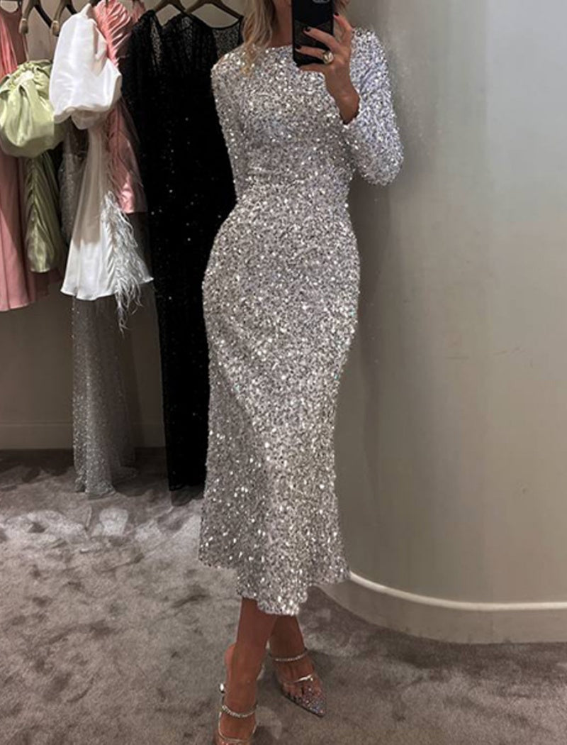 Long Sleeve Sparkling Maxi Dress