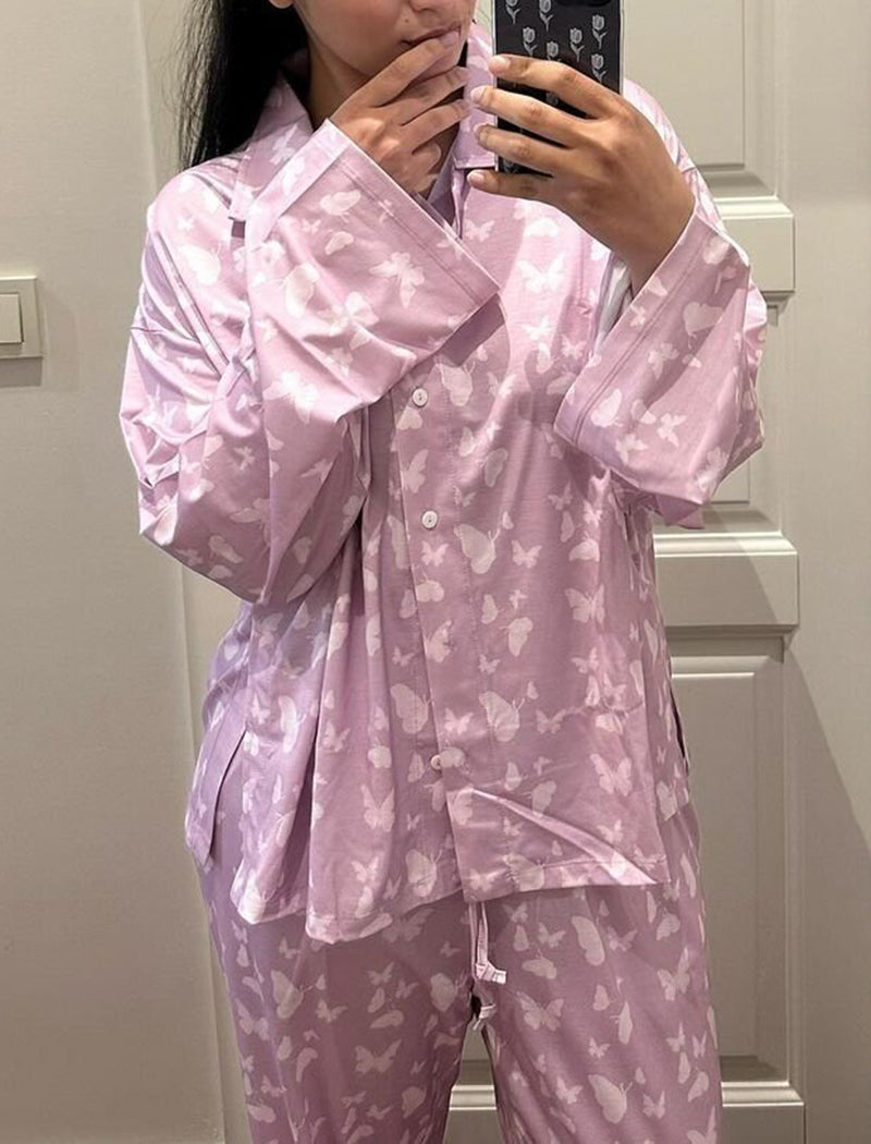 Printed Long-Sleeve Pajama Set