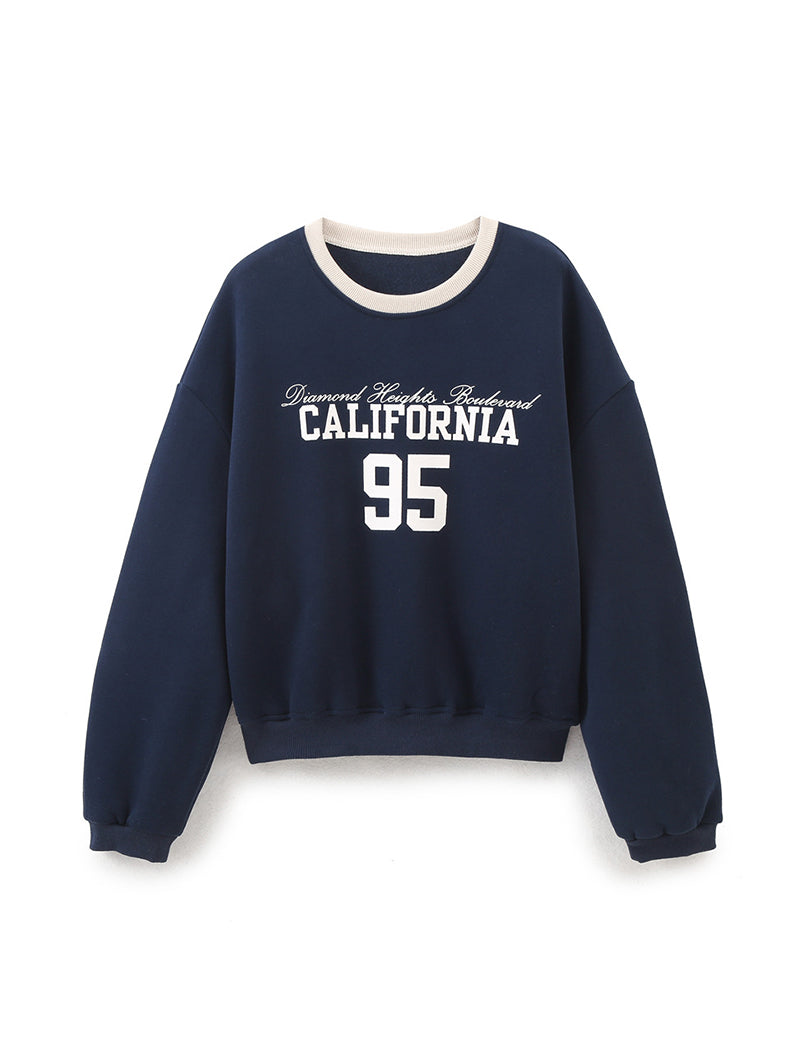 Letter Print Crewneck Pullover