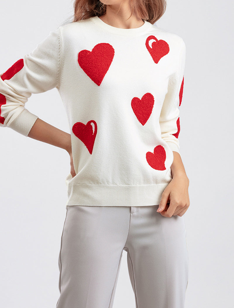 Oversized Heart Knit Pullover