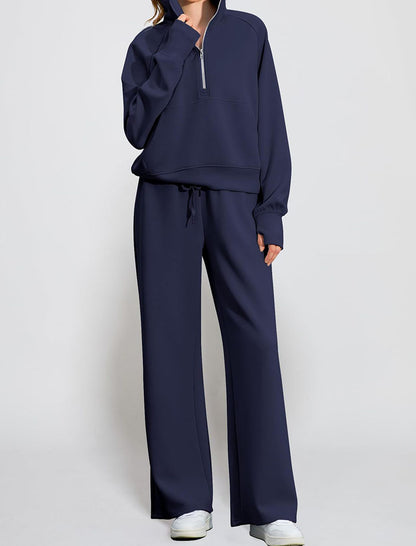 High Neck Zip-Up Lounge Set