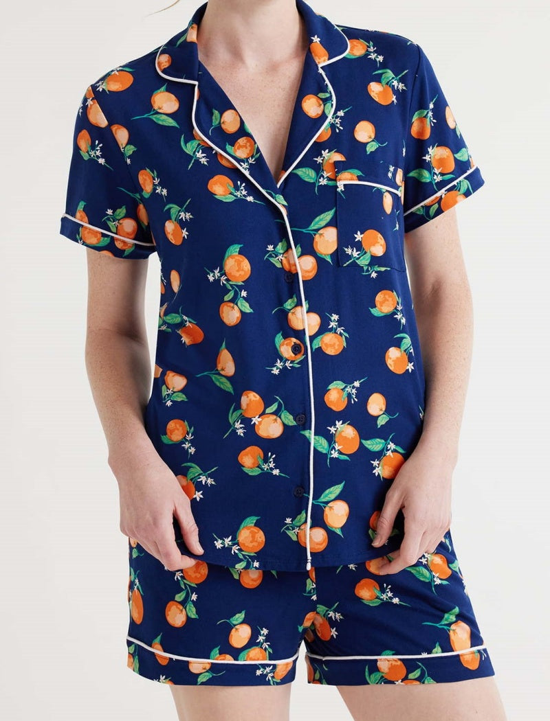 Cherry Print Short Sleeve Pajama Set