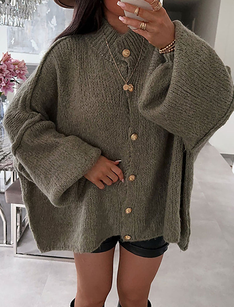 Chunky Knit Button-Up Cardigan