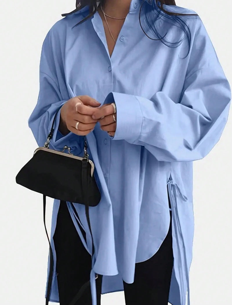 Loose Front Tie Shirt