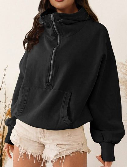 Half-Zip Pullover with Front Pocket