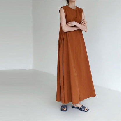 Solid Sleeveless Maxi Dress