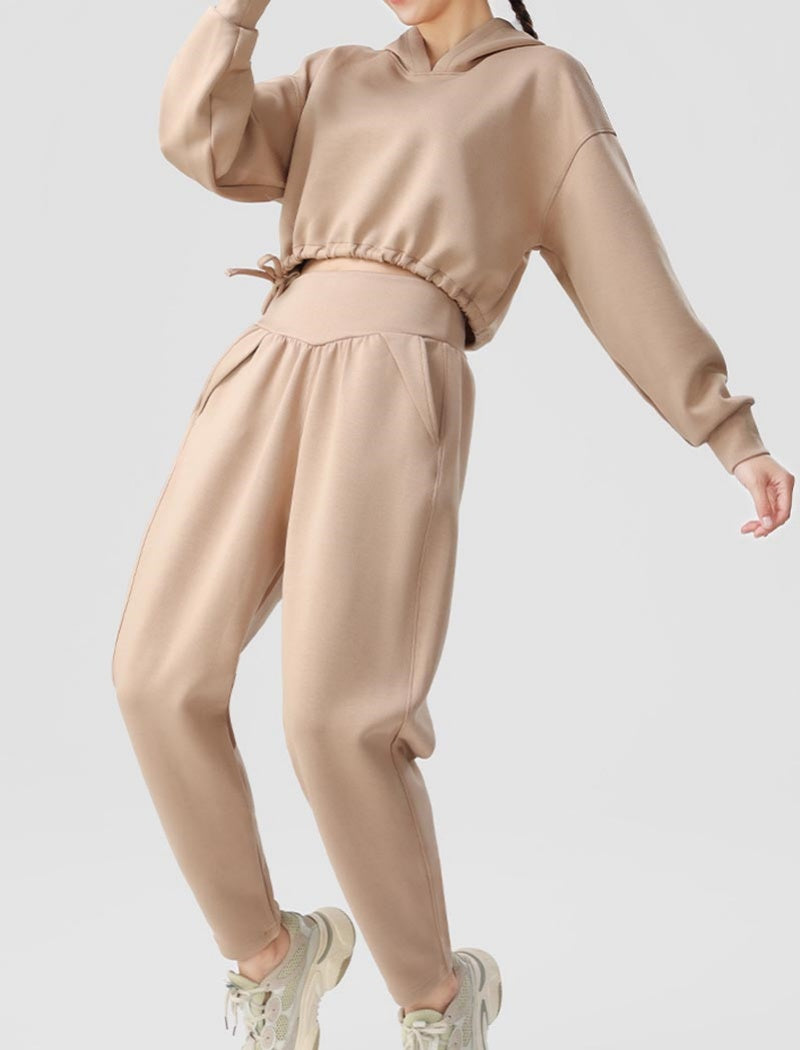 Cropped Hoodie and High-Waist Joggers Set