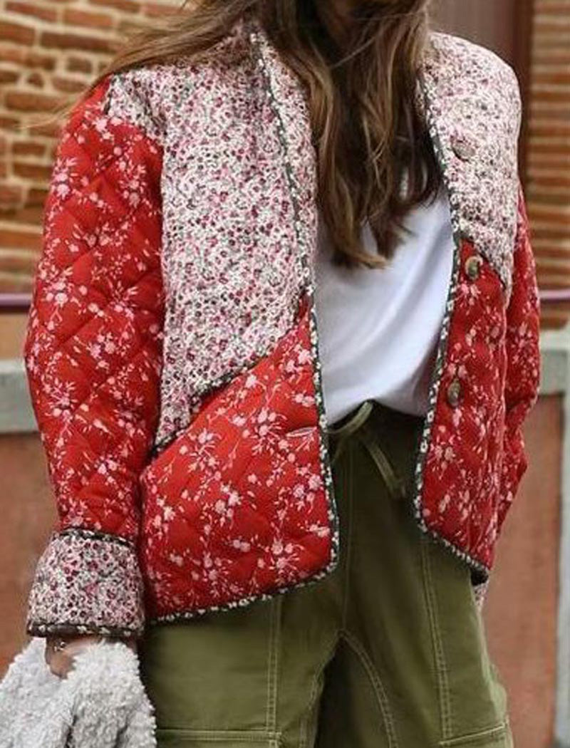 Quilted Patchwork Colorblock Jacket