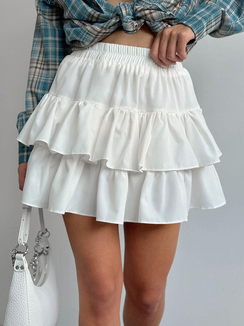 Tiered Ruffle Mini Skirt