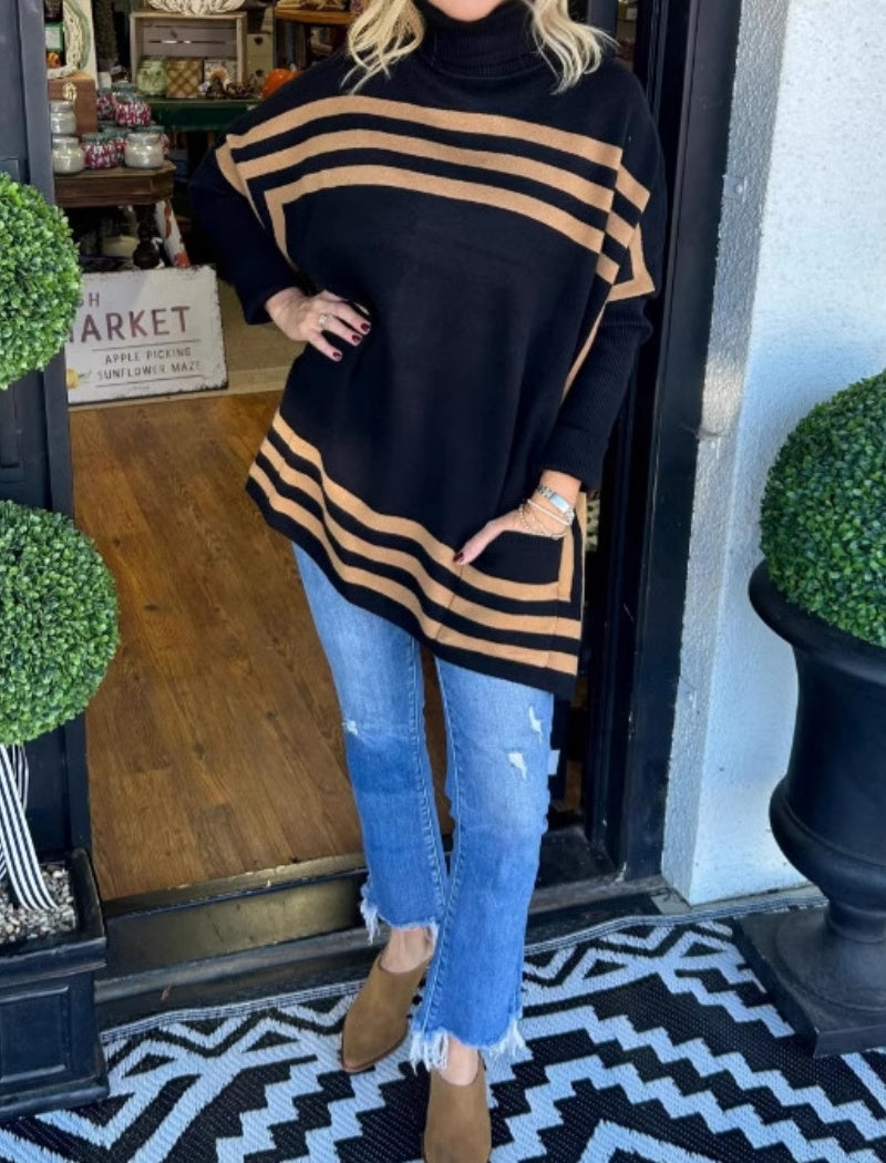 Striped Tunic with Pocket Details