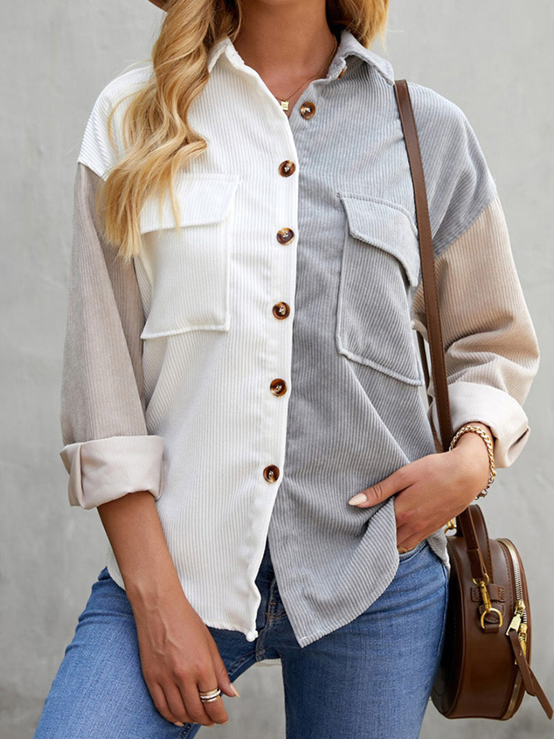 Button-Up Colorblock Shirt