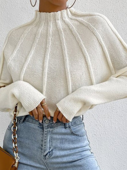 Solid Pleated Crew Neck Top