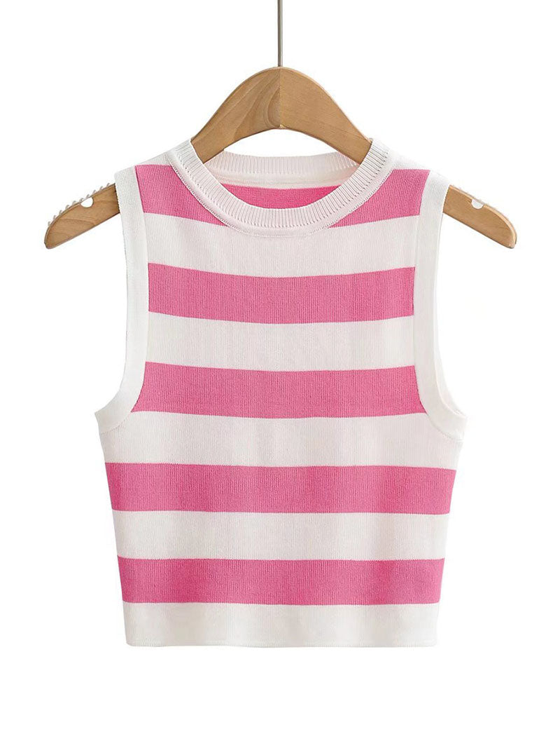 Striped Ribbed Knit Tank Top