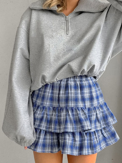 Tiered Plaid Mini Skirt