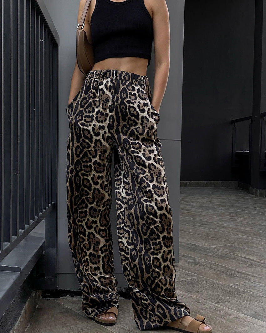 Leopard Wide-Leg Pants