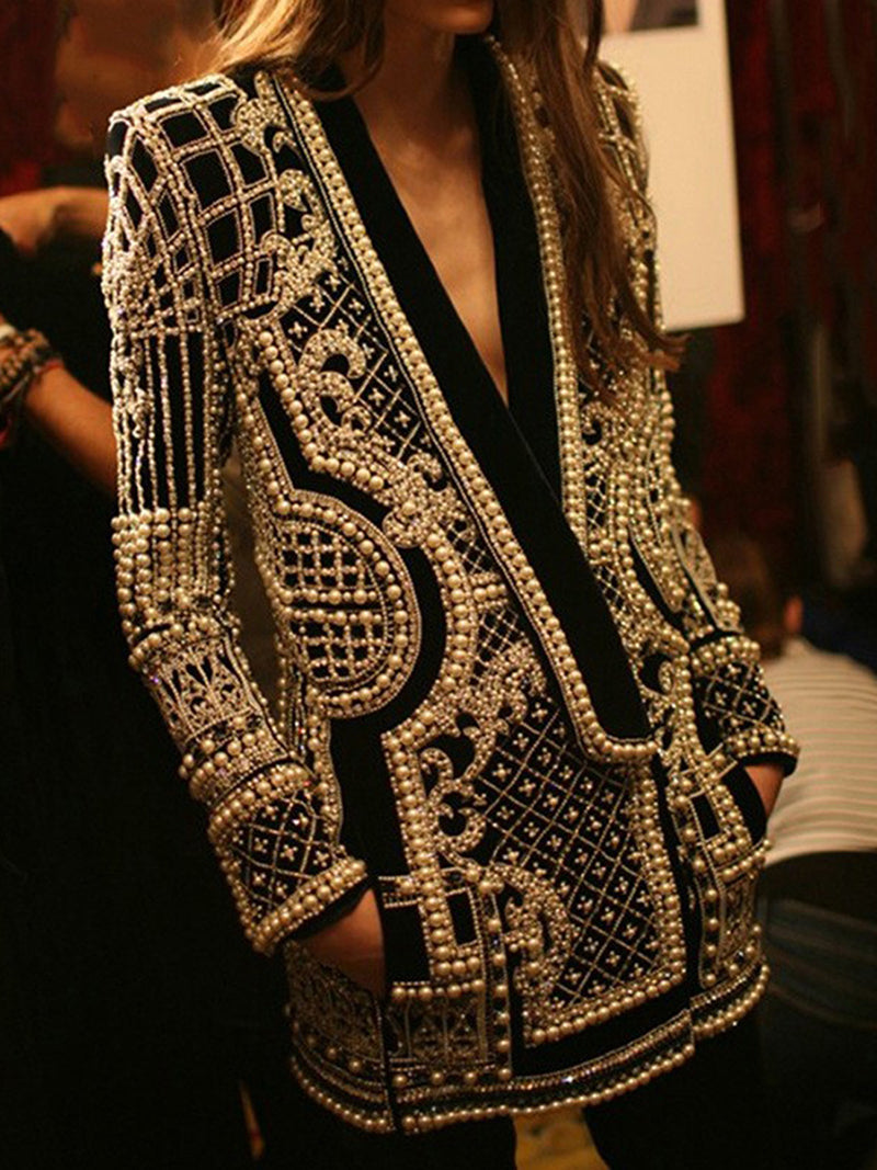 Embellished Beaded Blazer