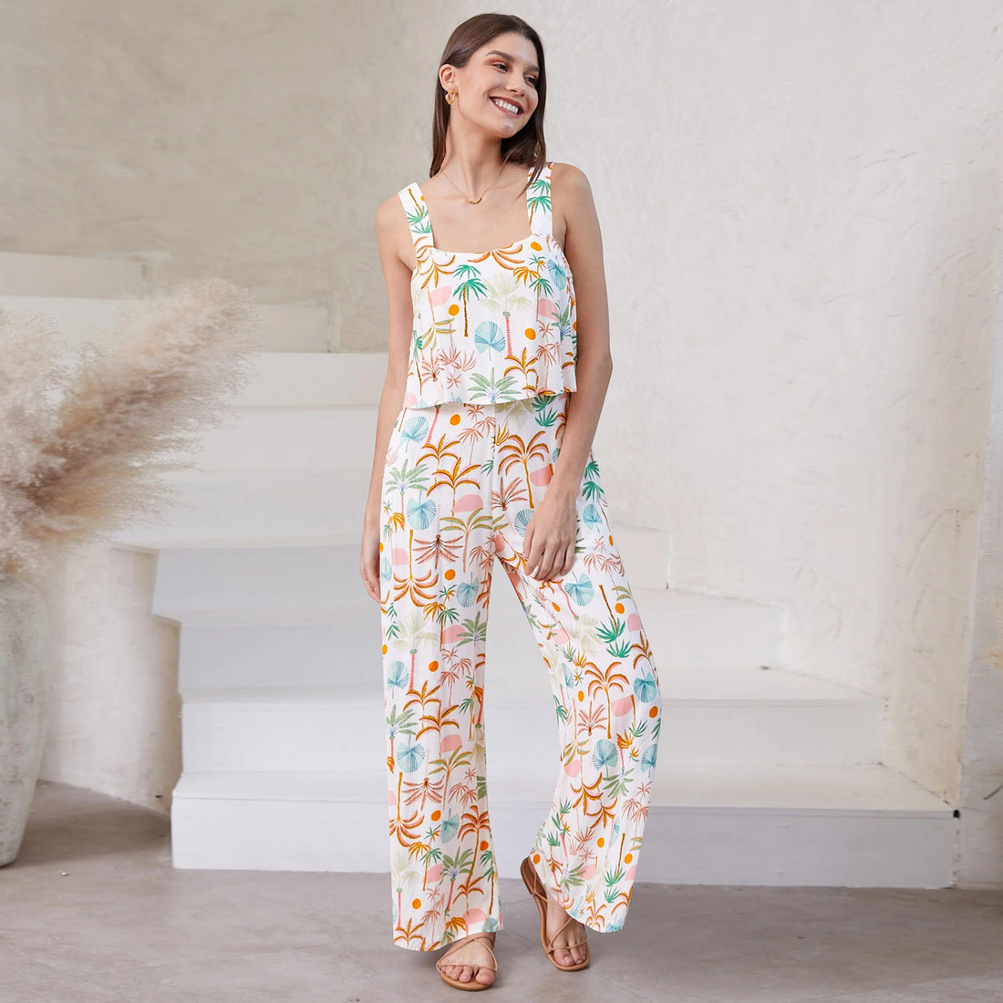 Botanical Print Jumpsuit