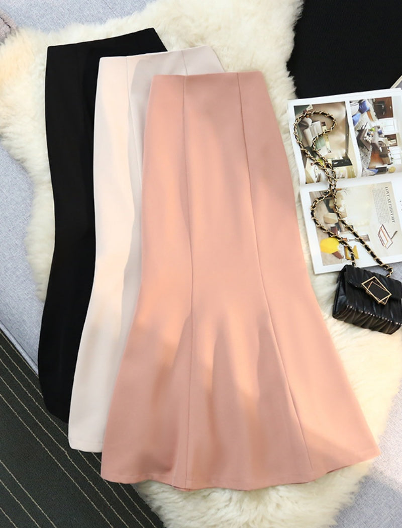 High-Waist Flared Midi Skirt