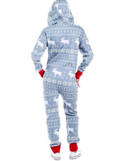 Snowman Print Hooded Onesie