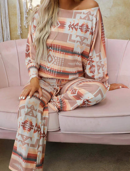 Geometric Print Lounge Set