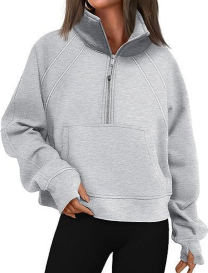 Quarter-Zip Pullover with Front Pocket