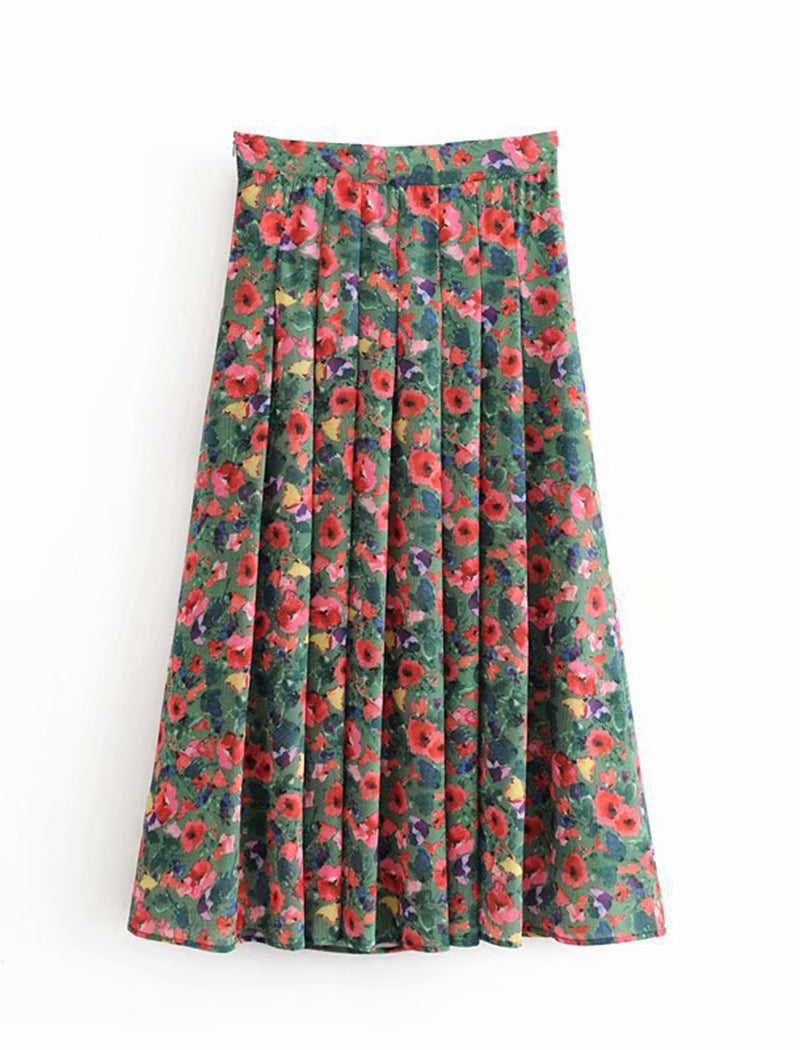 High-Waisted Slit Long Skirt