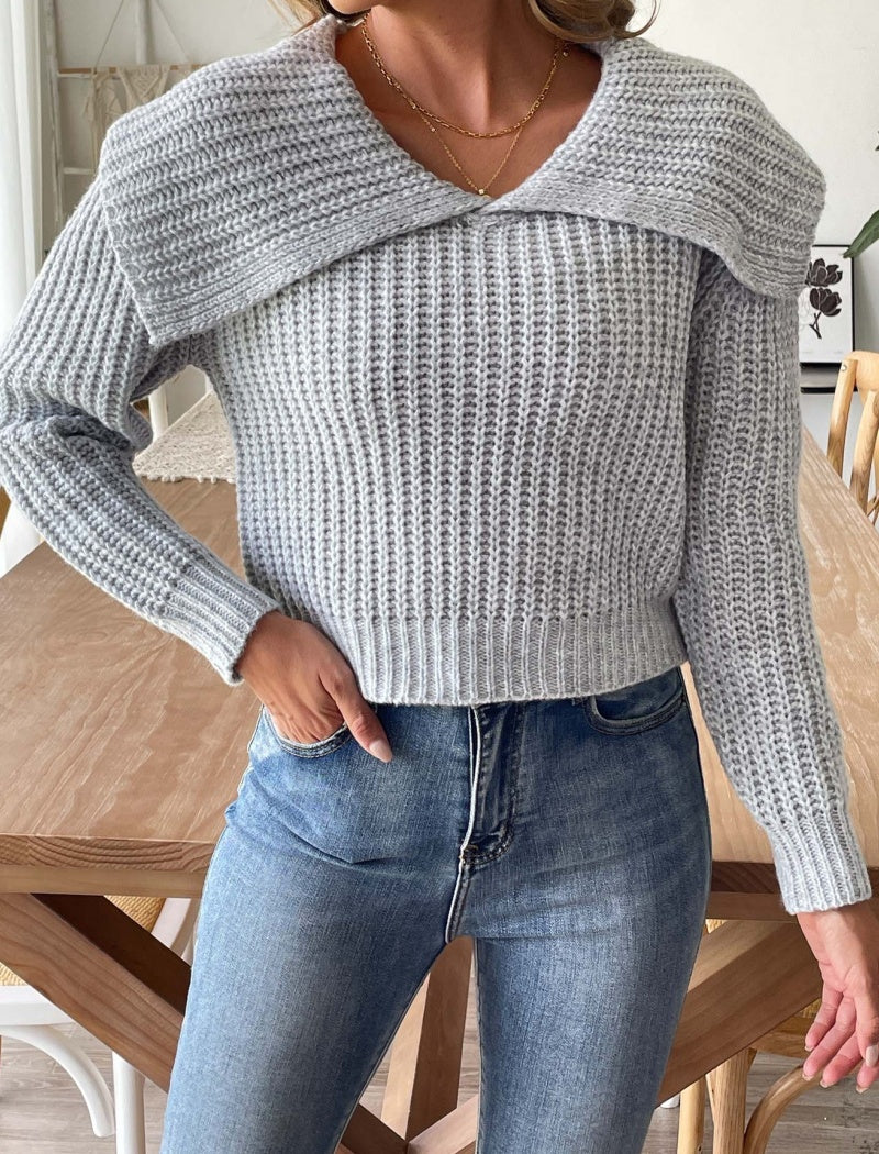 Large Collar Pullover Sweater