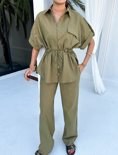 Drawstring Pocket Two-Piece Set