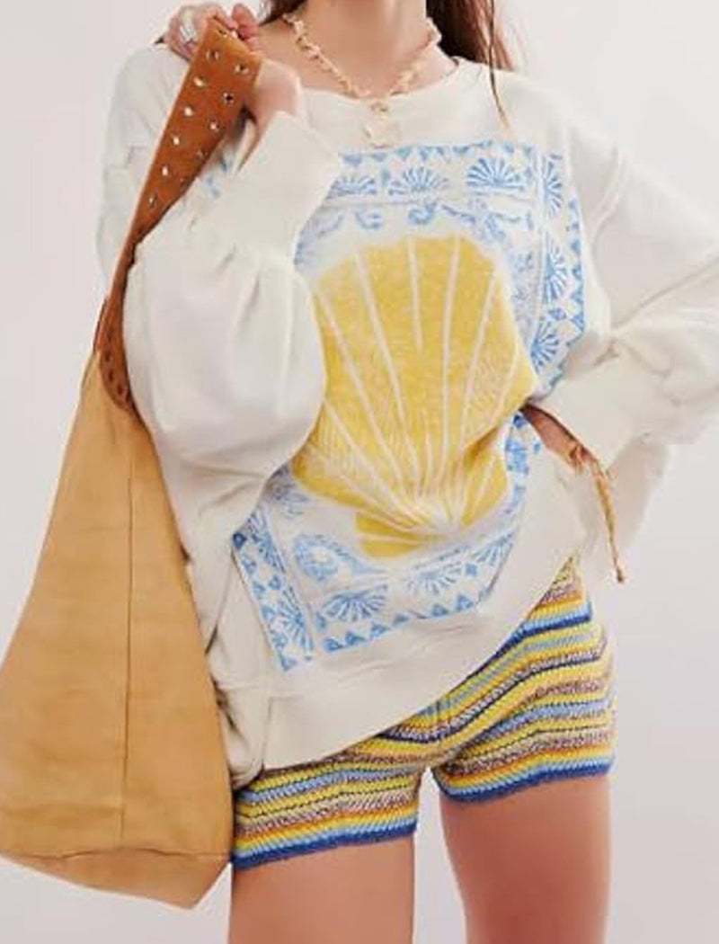 Oversized Graphic Print Top