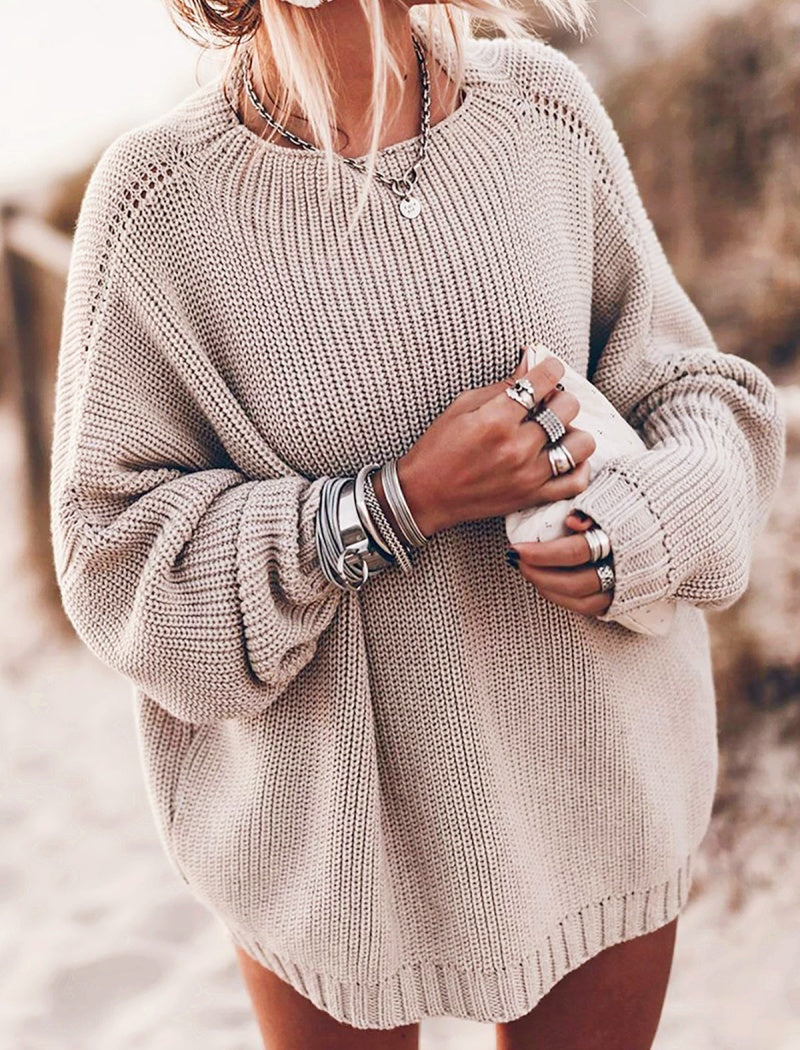 Relaxed Fit Cable Knit Sweater