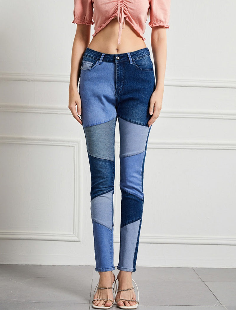 Slim High-Waisted Stretch Denim Pants