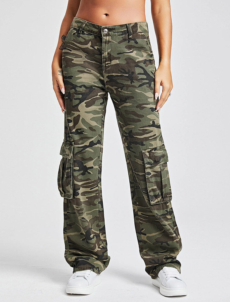 Camo Cargo Pants with Utility Pockets