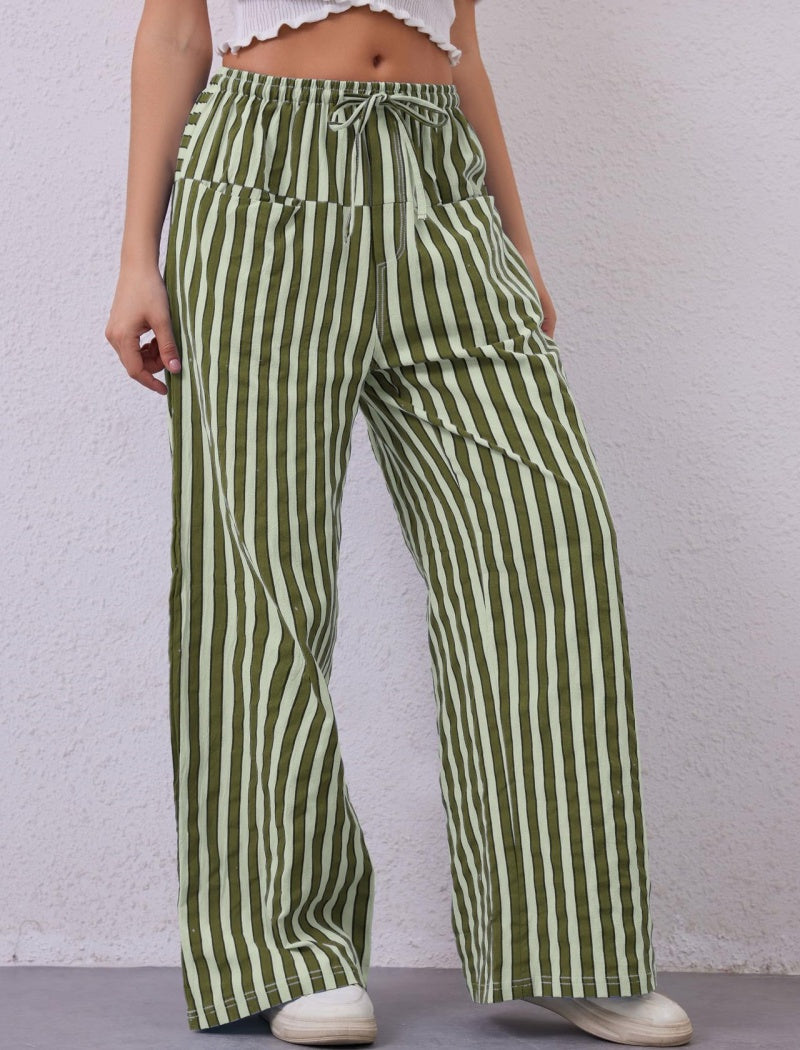 High-Waisted Striped Lounge Pants