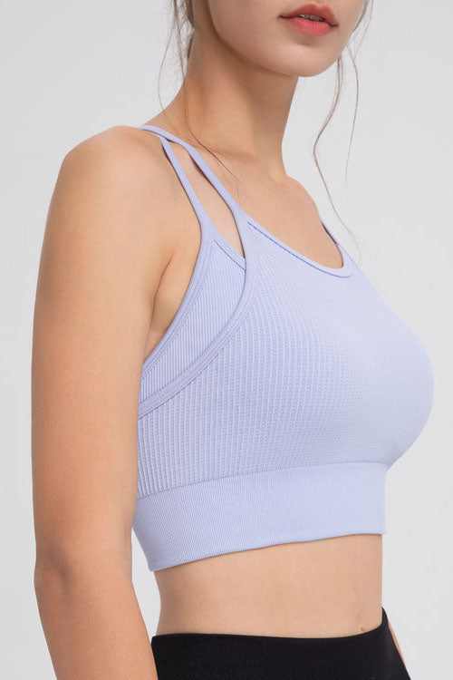 Strappy Ribbed Sports Bra