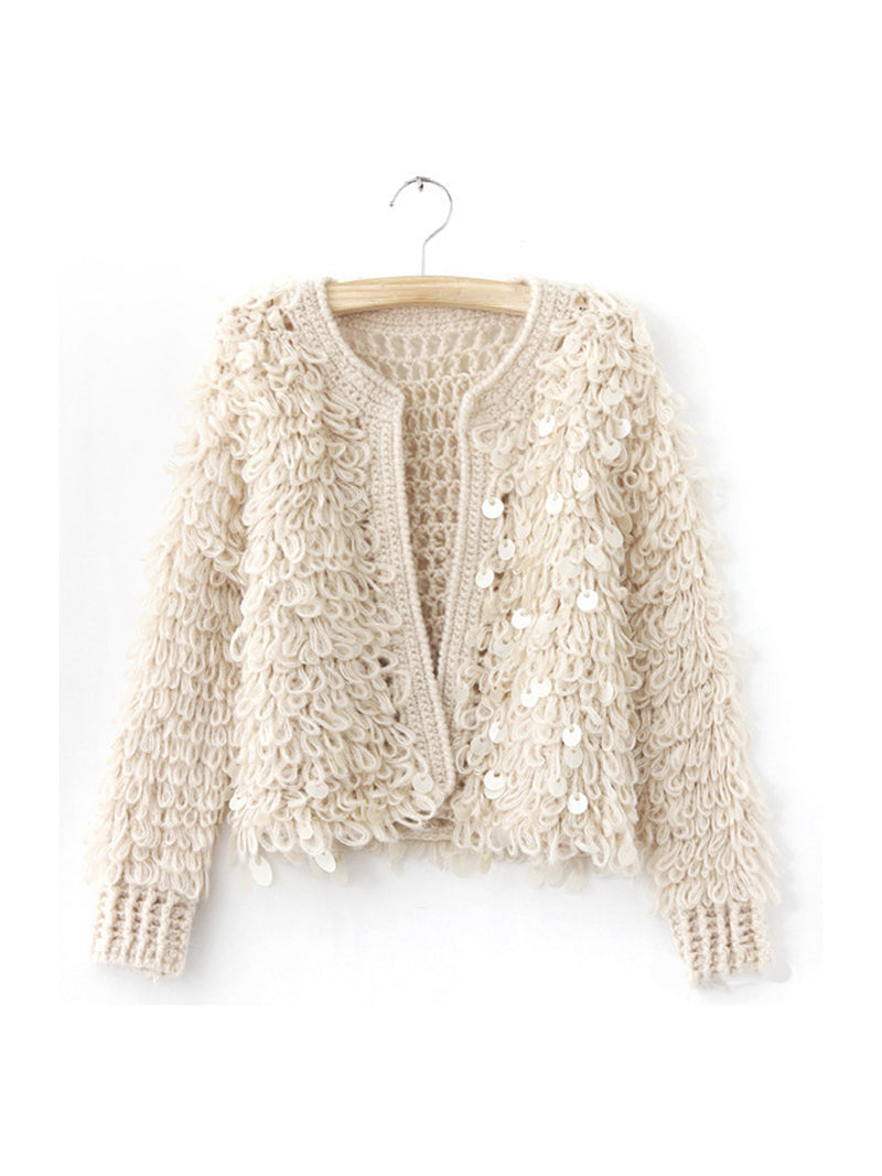 Textured Open-Front Cardigan