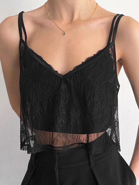 Lace Overlay Cami Top