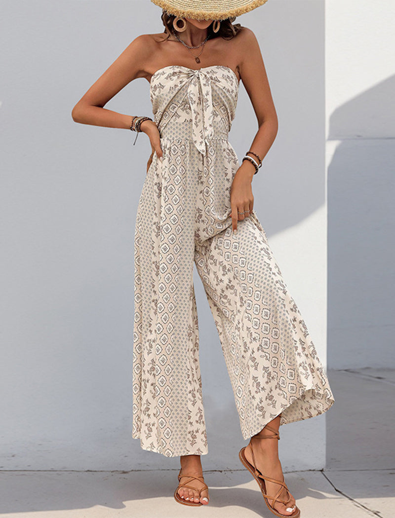 High-Waisted Tie Waist Wide-Leg Jumpsuit